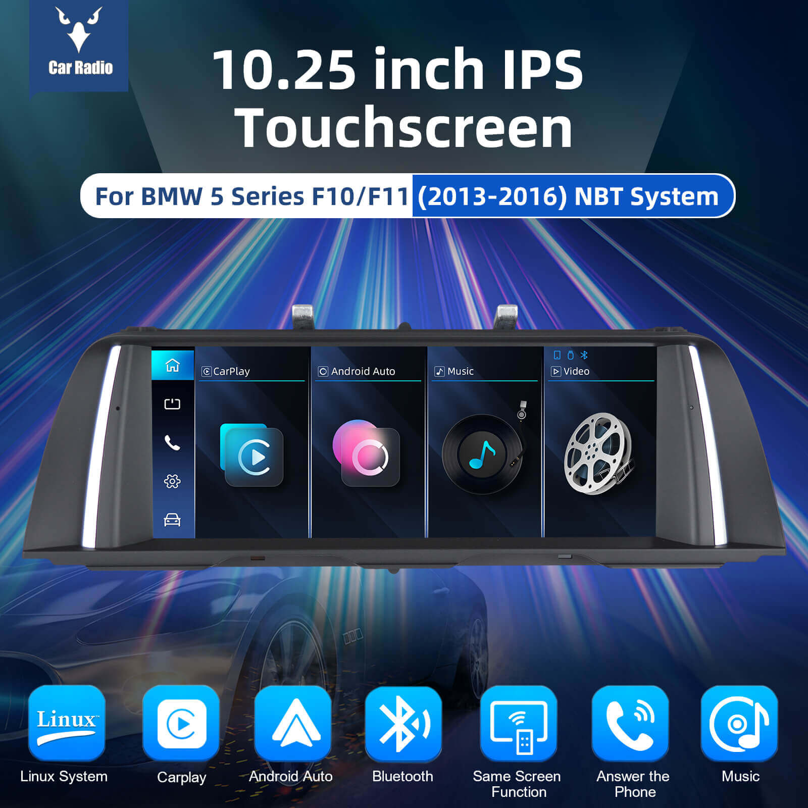 ESSGOO Car Stereo LZ0001 BMW 5er F10 Autoradio 10,25 Zoll
