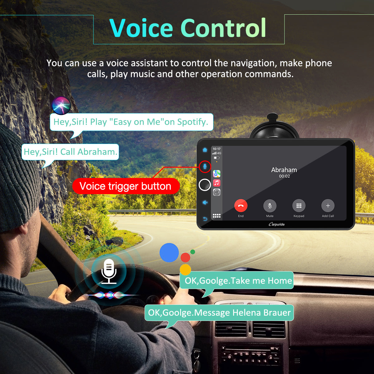 Carpuride W706 Autoradio 7 Zoll CarPlay mit Lenkradsteuerung