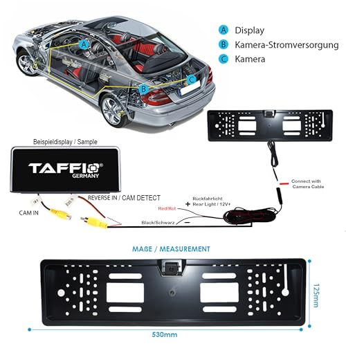 TAFFIO Reversing systems Nummernschildhalter Kamera