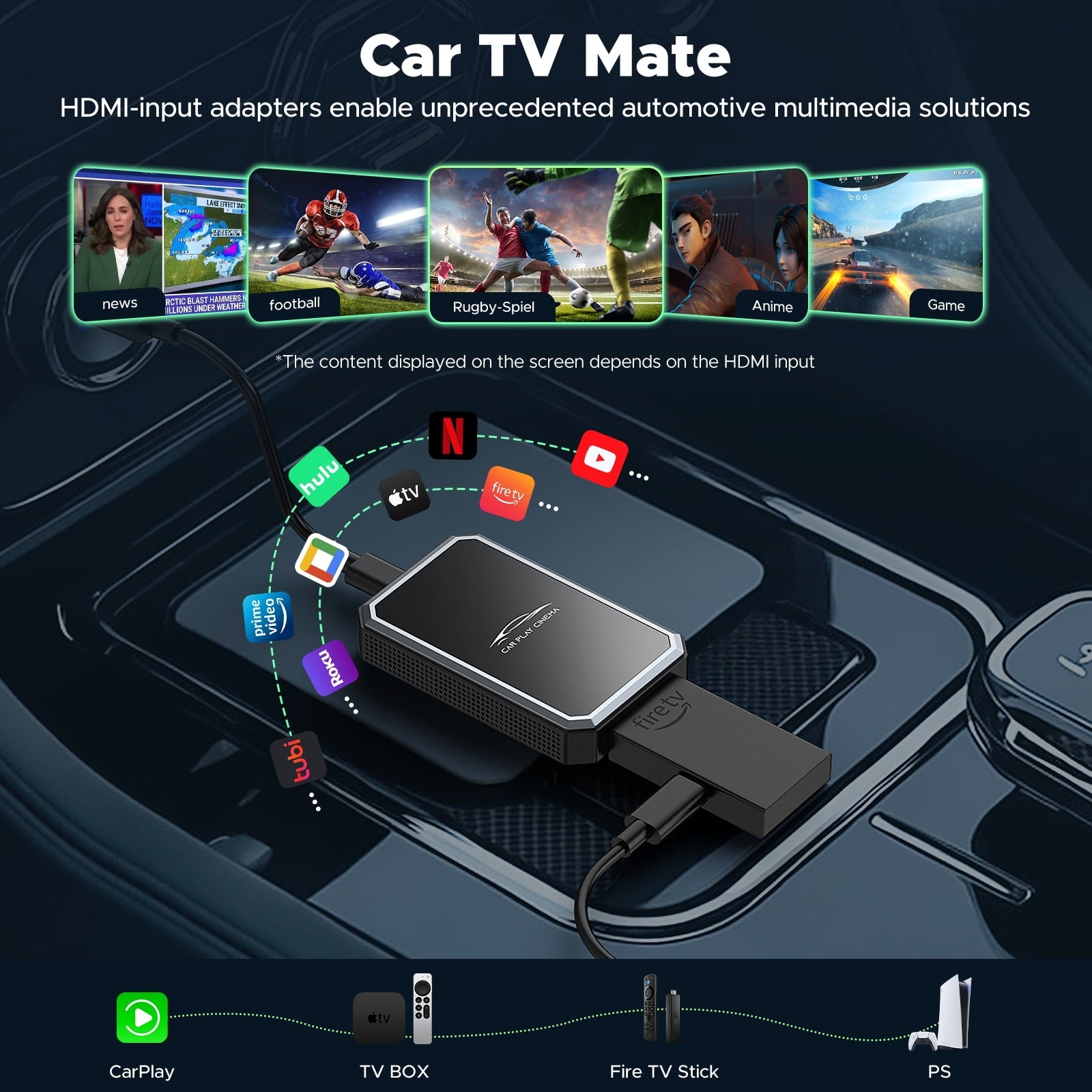 LAMTTO RC25 Car TV Mate Pro HDMI CarPlay-Adapter 1080P