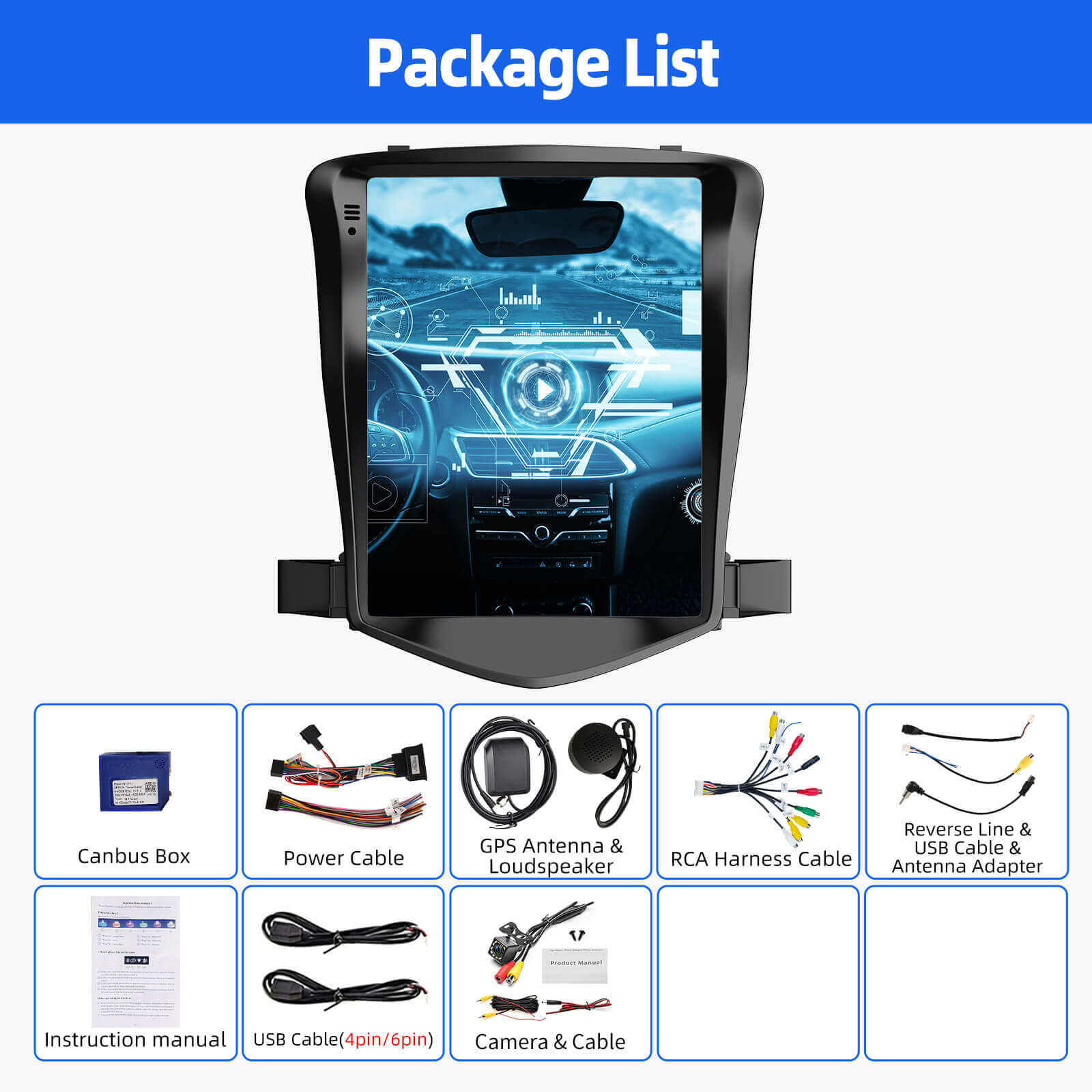 ESSGOO AZ0002 Cruze Autoradio 9,7 Zoll Android 14 IPS