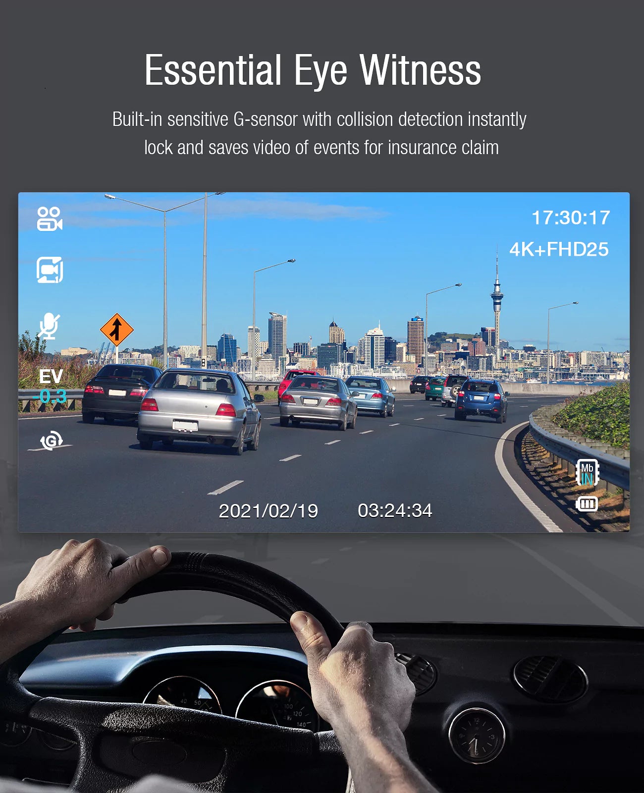 LAMTTO CE45 Dual 1080P Dashcam vorne und innen für Taxi