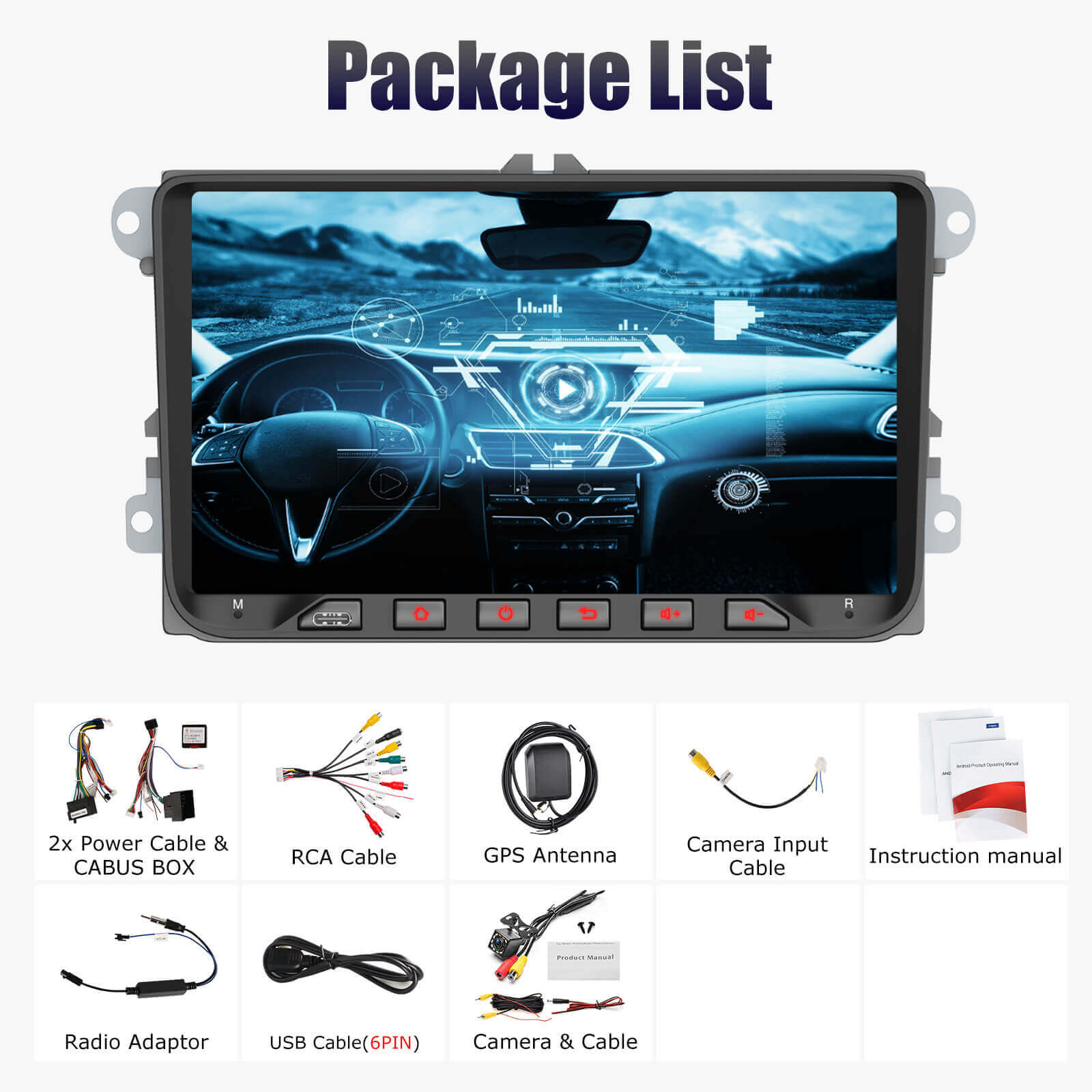 ESSGOO AR9002 9 Zoll Autoradio Android 14 für VW Standard