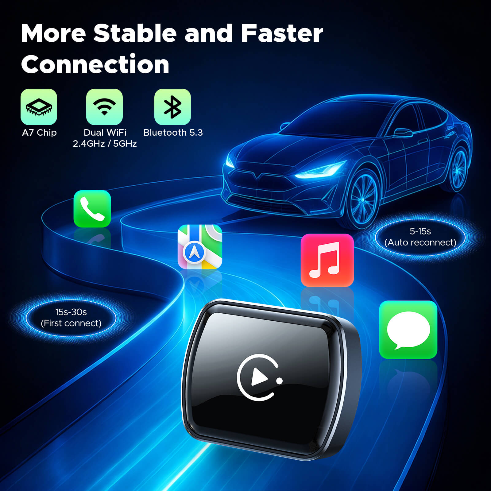 LAMTTO Adapter RC34 Mini CarPlay-Adapter Wireless 3 in 1