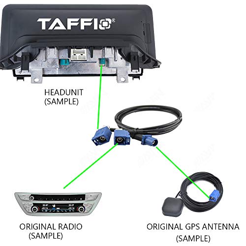 TAFFIO Adaptors FAKRA GPS Antennenadapter Doppel-Fakra Splitter 35cm