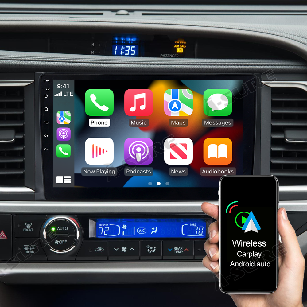 A-Sure Toyota Highlander Autoradio 10 Zoll Android 11 JBL Wireless CarPlay