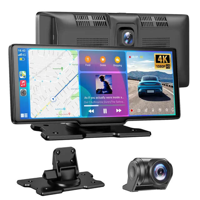ESSGOO Dash Cam CarPlay H26 CarPlay-Display 10,26 Zoll 4K Dashcam