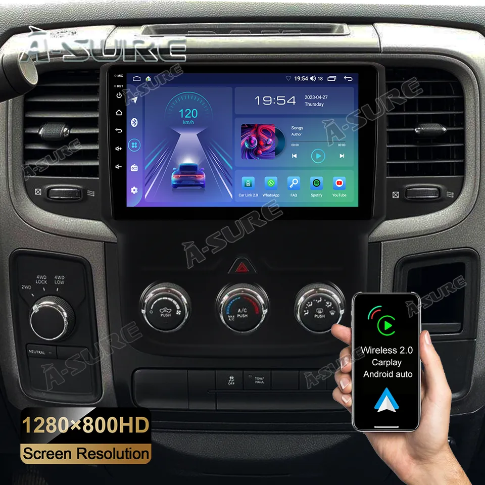 A-Sure GPS Autoradio Dodge Ram 9 Zoll 2+32GB CarPlay