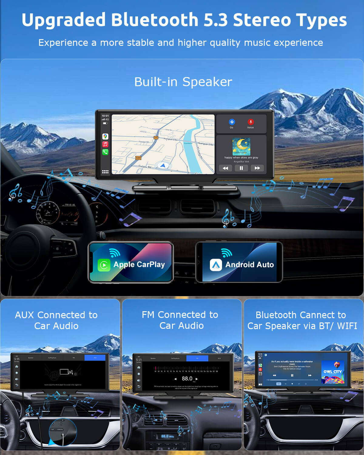 ESSGOO Dash Cam CarPlay 1026SCP CarPlay-Display 10,26 Zoll