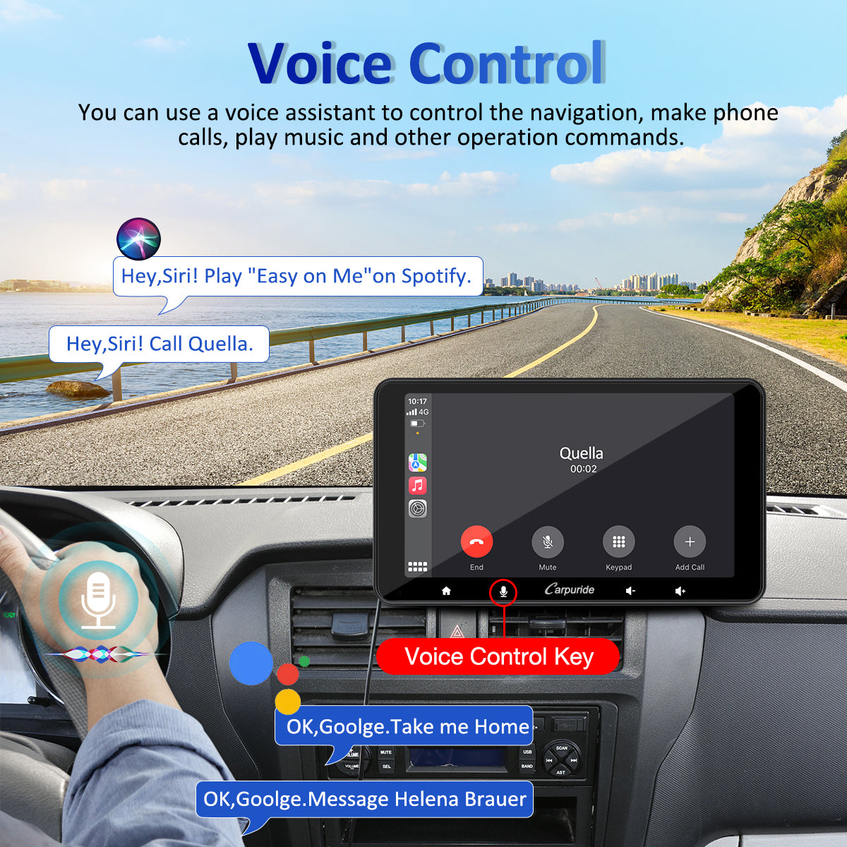 Carpuride W708 Pro 7 Zoll CarPlay-Display Bluetooth Transmitter