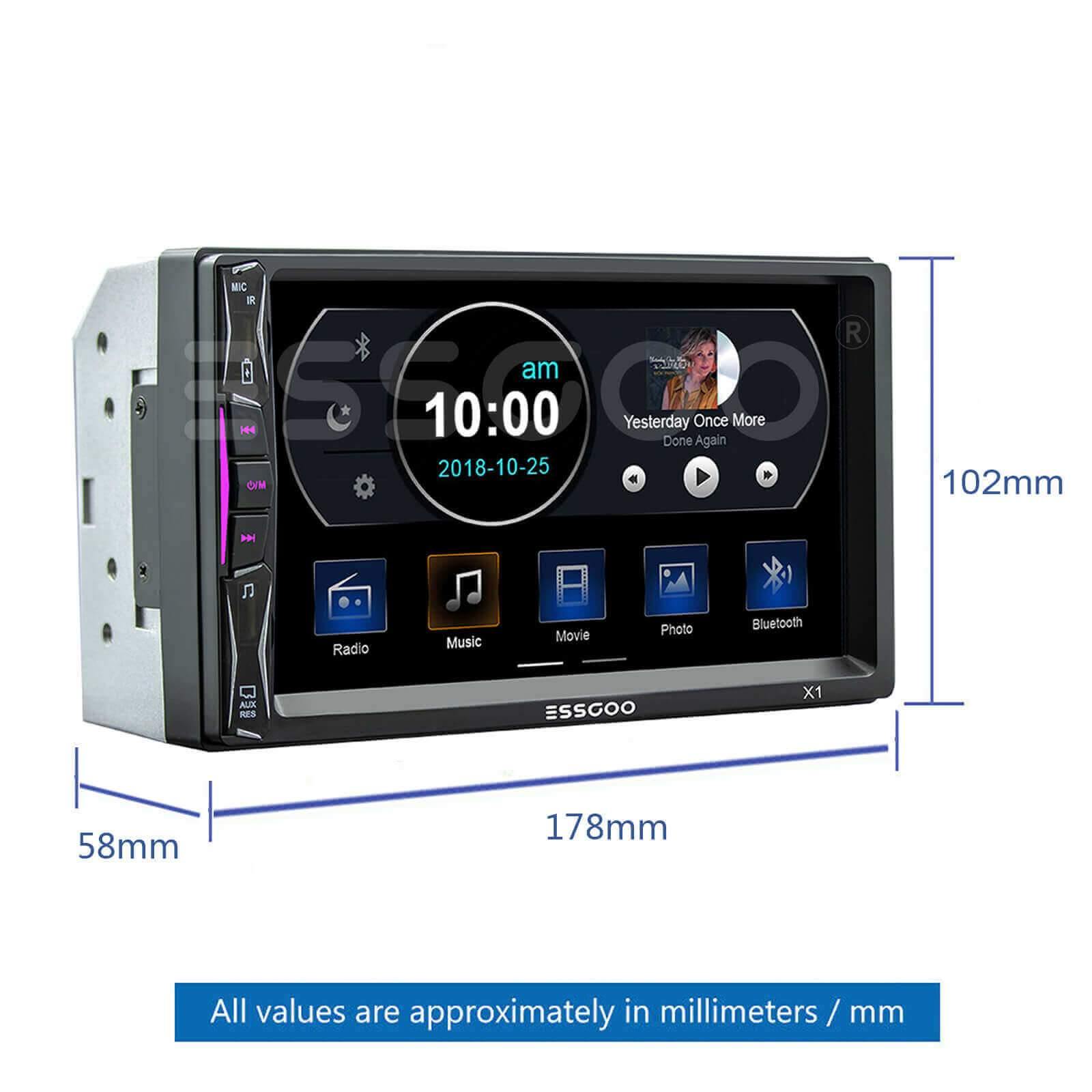 ESSGOO Car Stereo X1 2 DIN Autoradio Bluetooth MP5 RDS