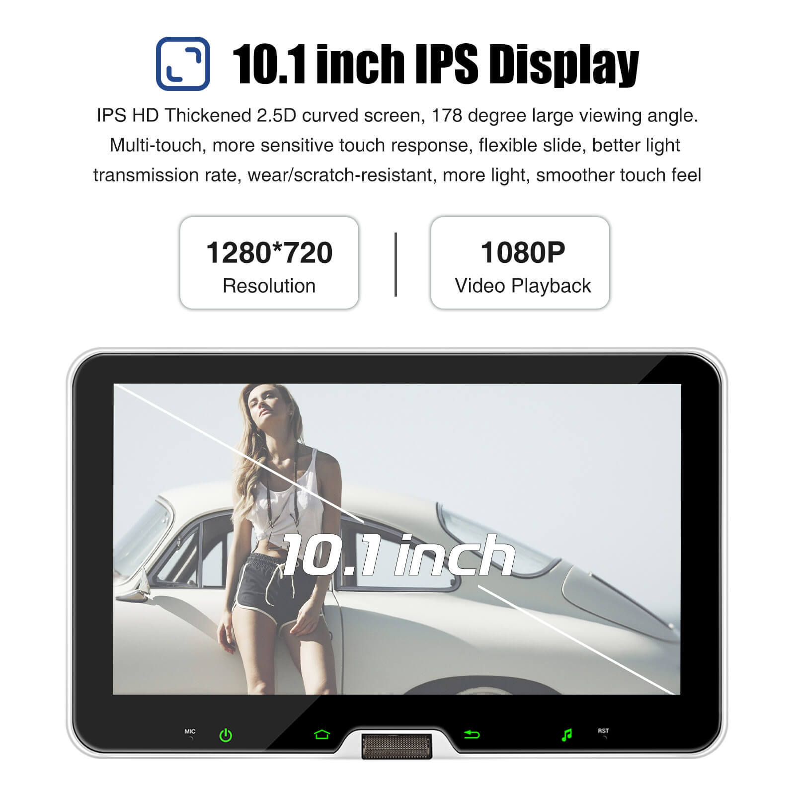 ESSGOO AR1001 Single DIN Autoradio MP5 Player Display