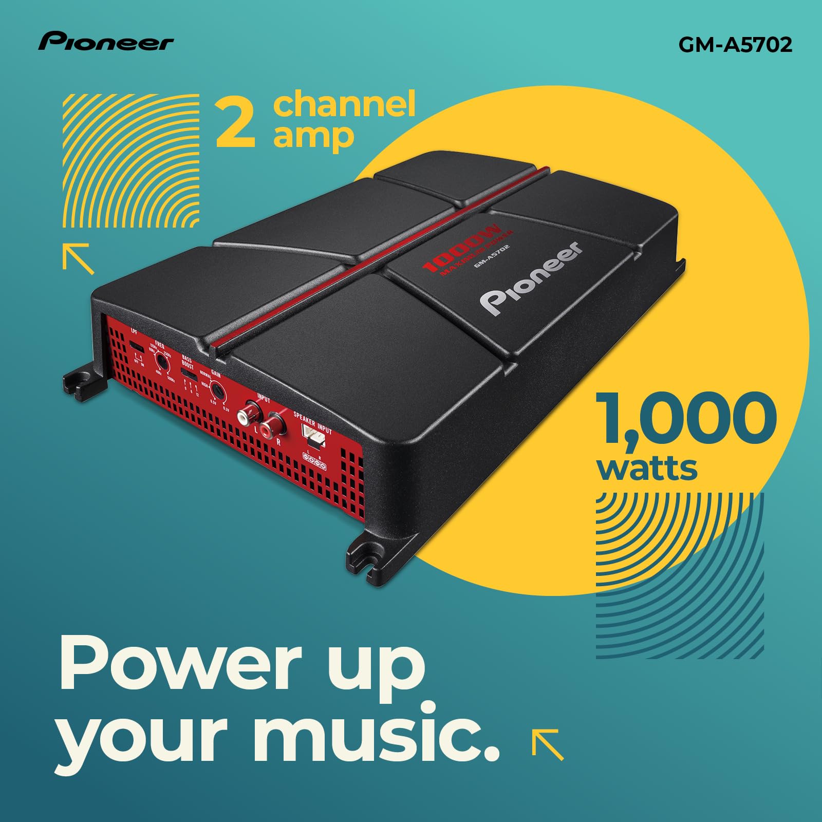 Pioneer GM-A5702 Auto Verstärker 2-Kanal 1000W Bass-Boost
