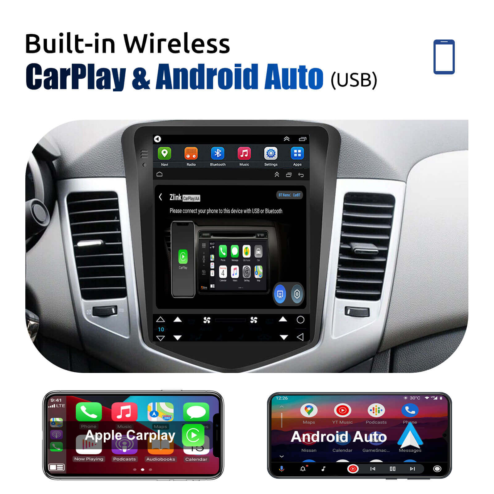 ESSGOO Car Stereo Autoradio 9,7 Zoll für Chevrolet Cruze