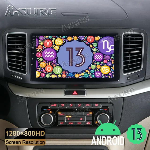 A-Sure GPS Autoradio 9 Zoll 2+32GB VW Sharan Seat Alhambra