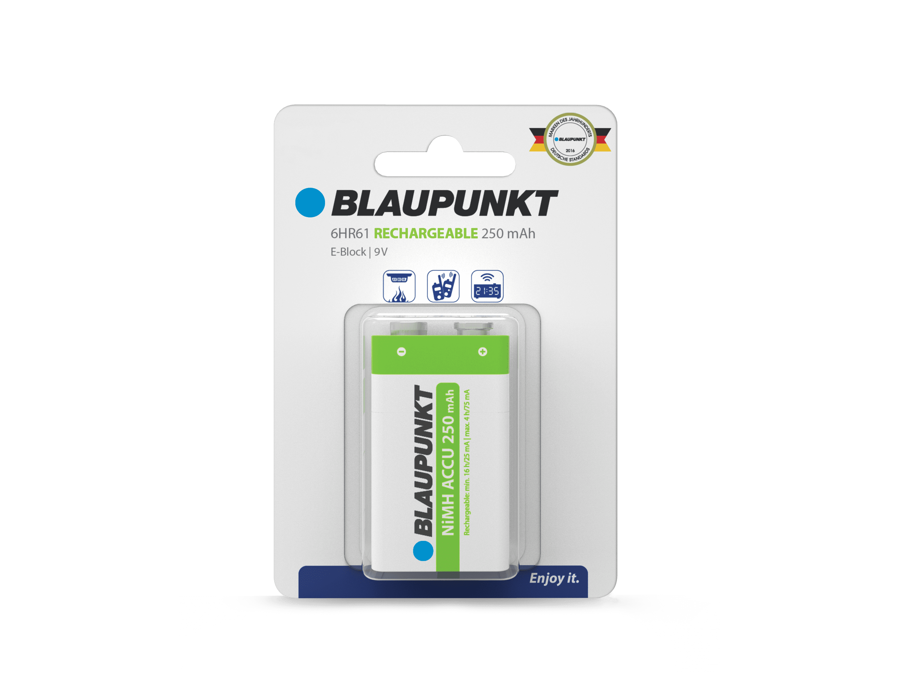 Blaupunkt Batteries 6HR61 Akku 9V Block wiederaufladbar