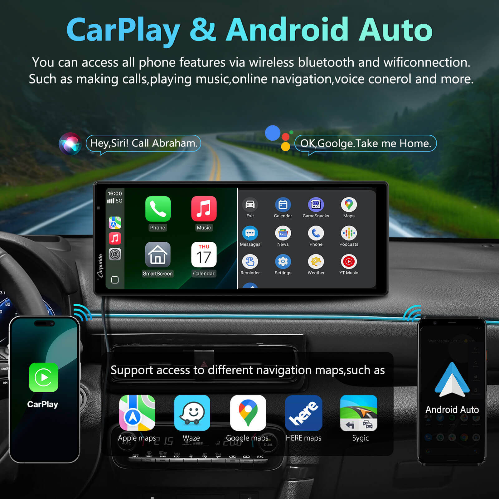 Carpuride Car Smart Stereo W903S Dashcam 9,3-Zoll 4K