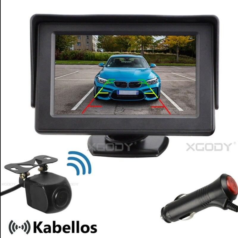 ESSGOO Accessories 4,3 Zoll Monitor Rückfahrmonitor mit Kamera