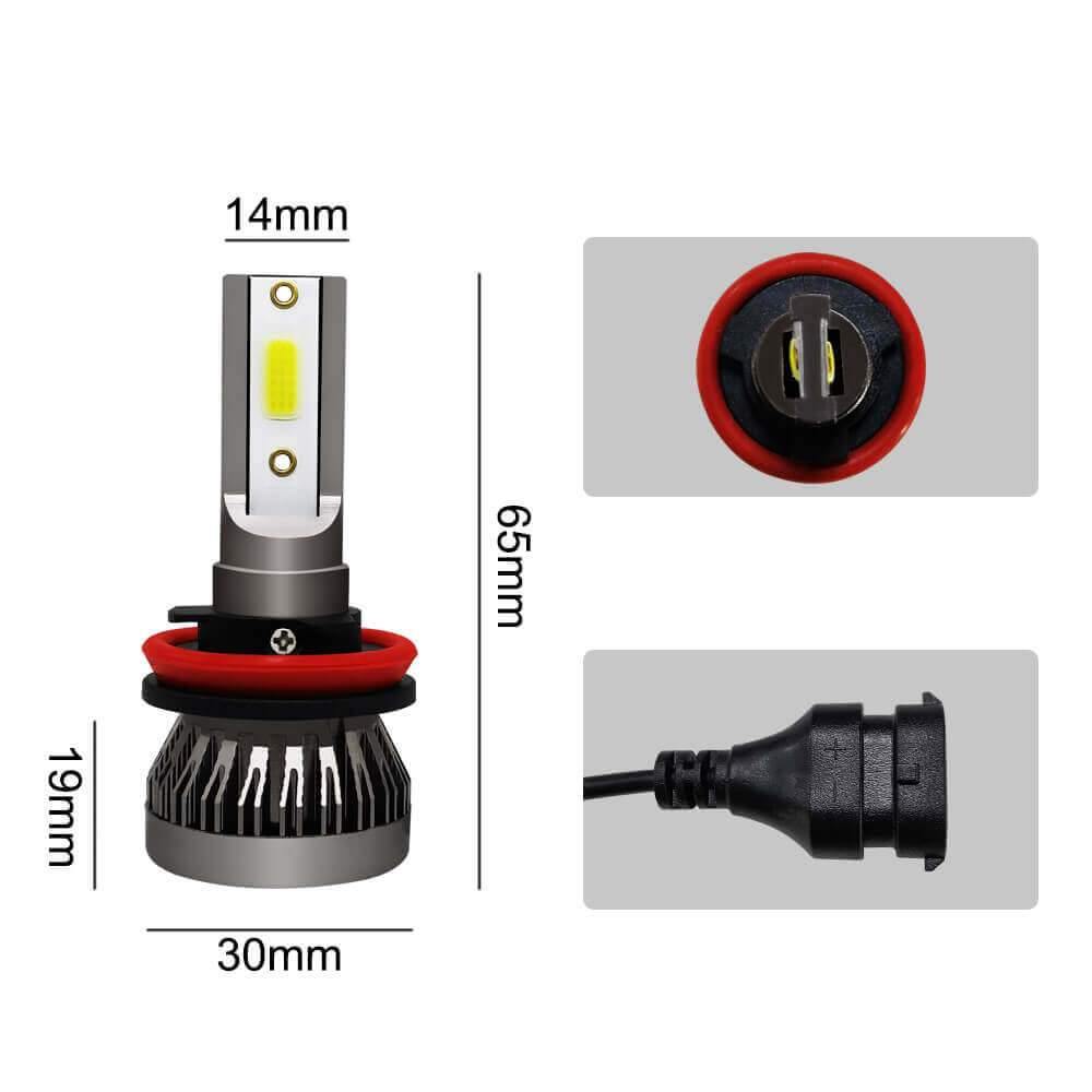 ESSGOO Mini LED Scheinwerfer H7 Birne 6000K 2 Stück