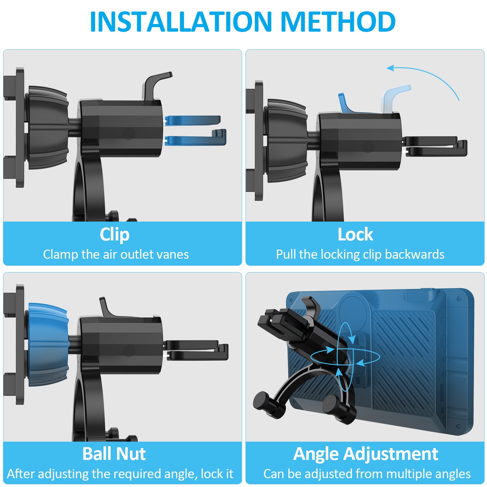 Carpuride Accessories Air Outlet Bracket Lüftungshalterung Auto