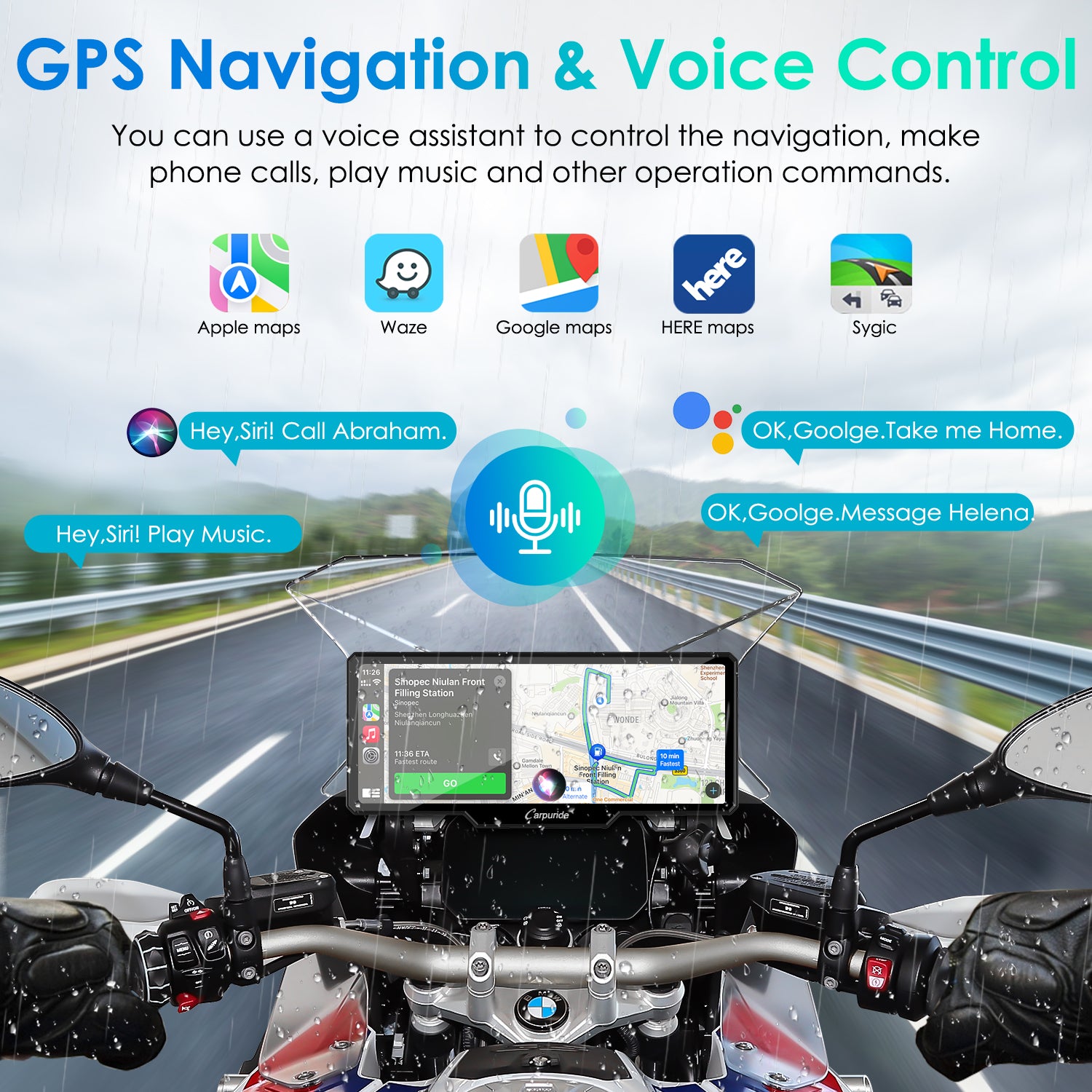 Carpuride W619B BMW Motorrad-Display 6,86 Zoll CarPlay