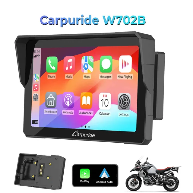 Carpuride W702B Motorrad Display CarPlay BMW Halterung 7 Zoll