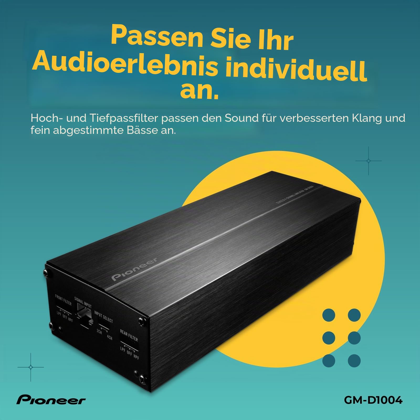 Pioneer GM-D1004 4-Kanal Endstufe Class-D 400W Kompakt