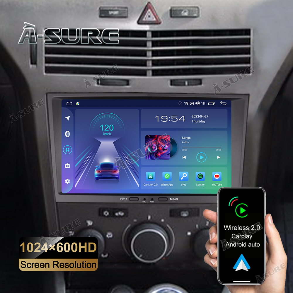 A-Sure GPS Autoradio Opel 8 Zoll 2+32GB Android 12 CarPlay