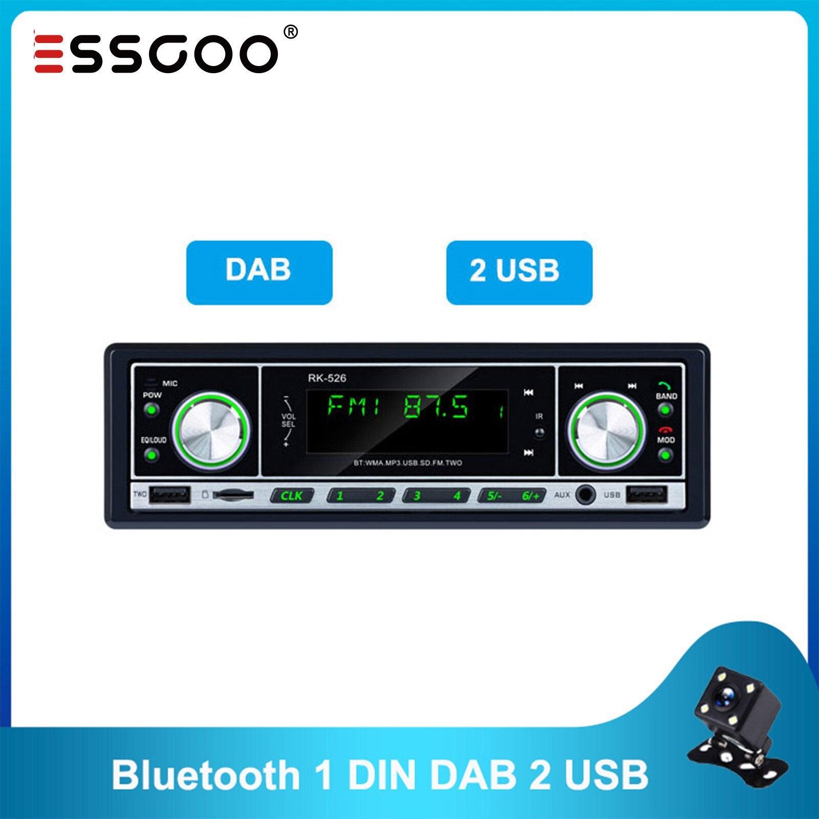 ESSGOO Car Stereo Vintage 1-DIN Autoradio DAB Bluetooth USB