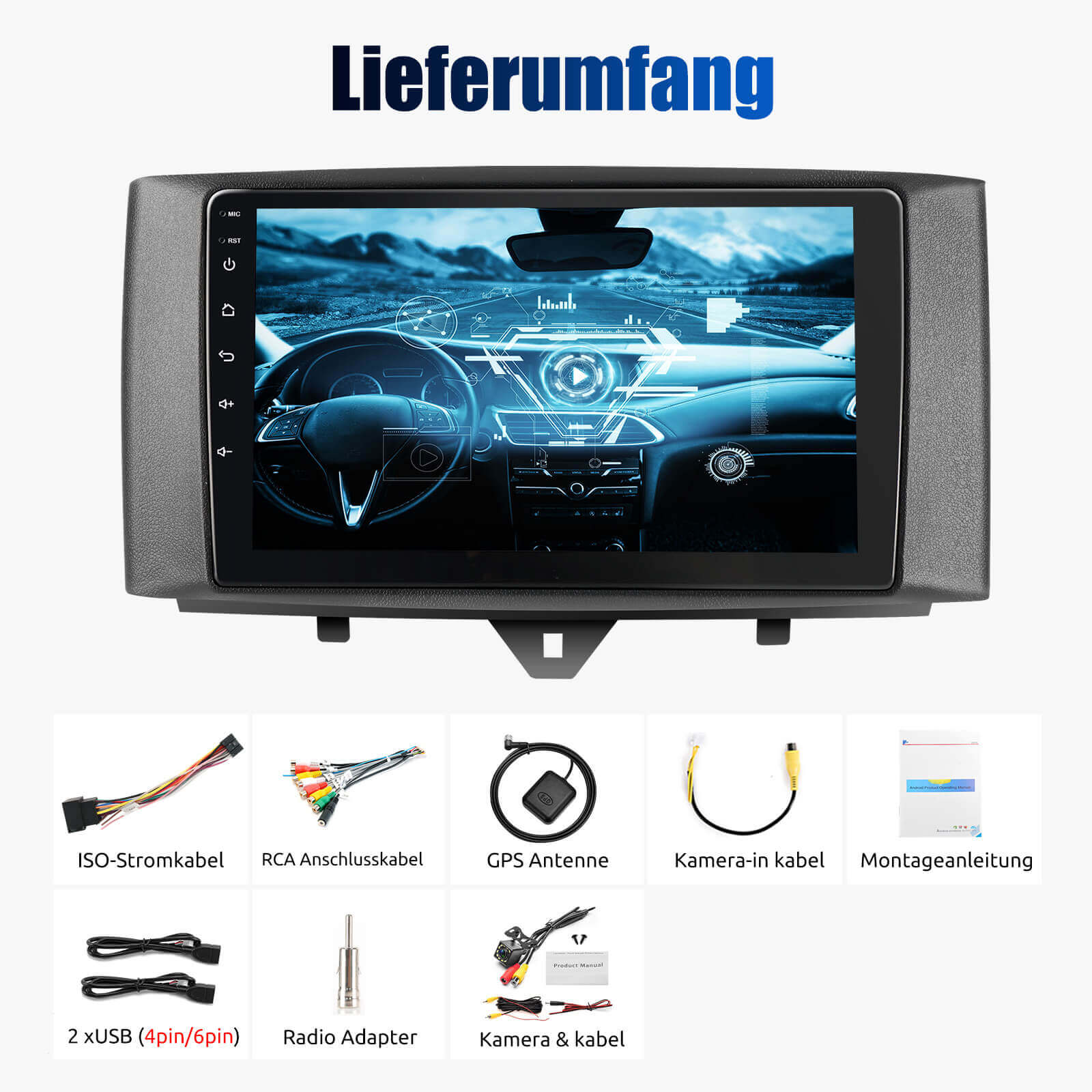 ESSGOO Car Stereo Autoradio Mercedes-Benz 2011-2014 10 Zoll
