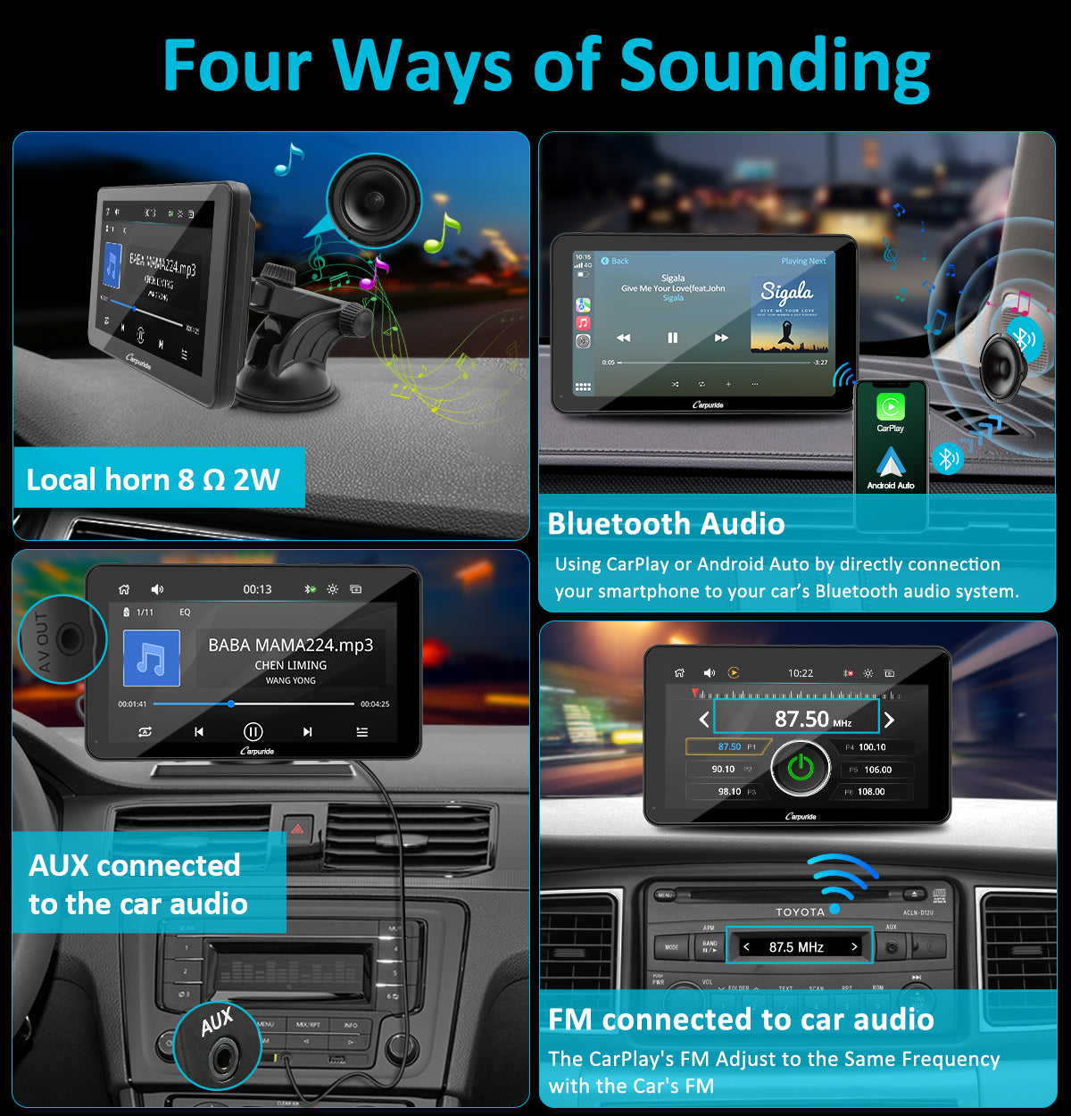 Carpuride W701 CarPlay Display 7 Zoll Lenkradsteuerung