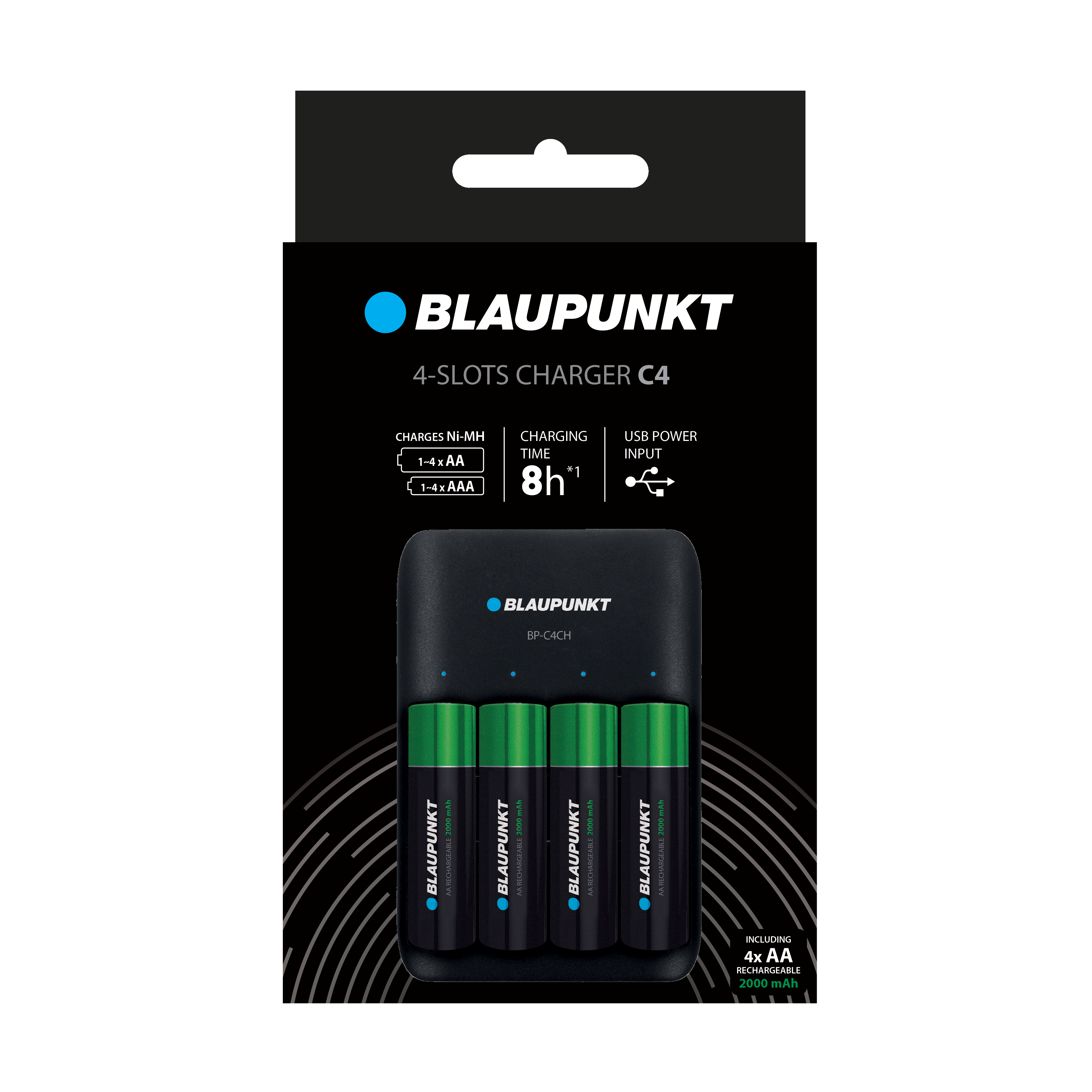 Blaupunkt BL-C4 Batterieladegerät AA AAA USB Standard