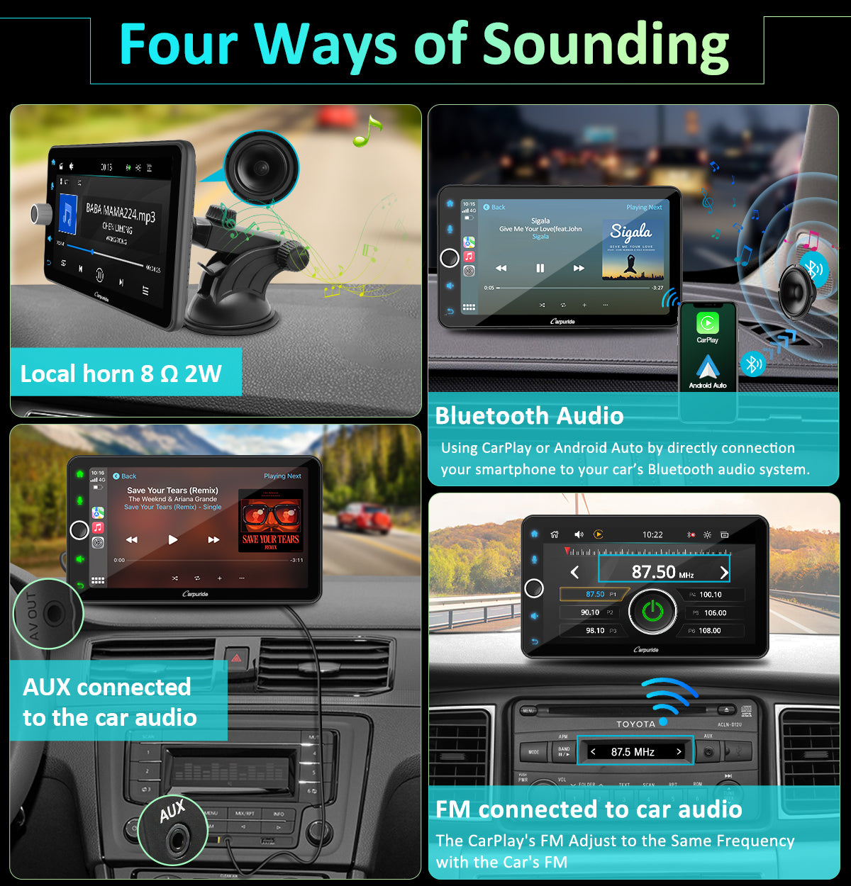 Carpuride Car Smart Stereo W706 CarPlay-Display 7 Zoll Touch