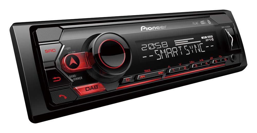 Pioneer MVH-S420DAB Autoradio 1-DIN DAB+ Bluetooth Antenne rot