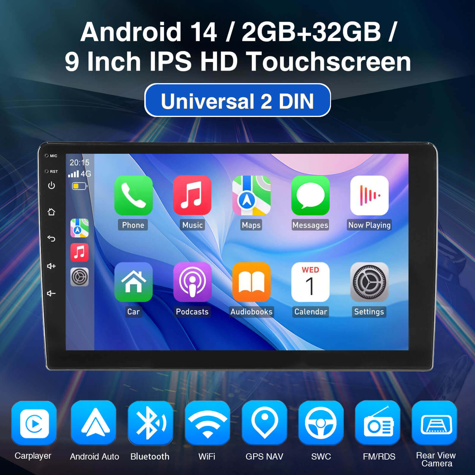 ESSGOO Car Stereo AR9001 Android 14 Autoradio MP5 Video