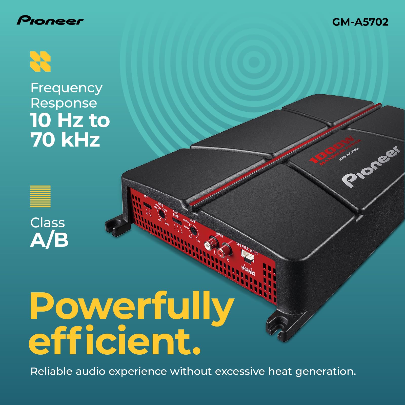 Pioneer GM-A5702 Auto Verstärker 2-Kanal 1000W Bass-Boost