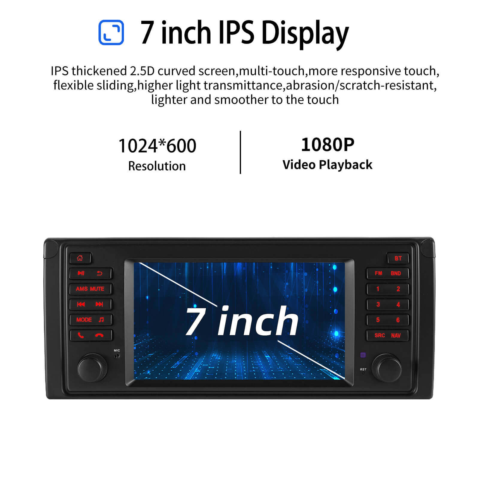 ESSGOO Car Stereo AR7001 MP5 Autoradio 7 Zoll für BMW E53