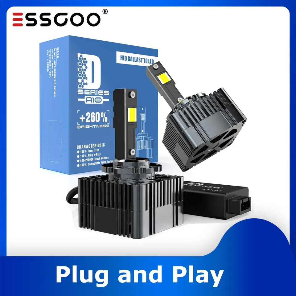 ESSGOO Auto Head Light D3S LED-Scheinwerfer 6500K 15200LM