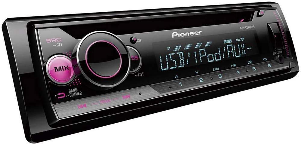 Pioneer DEH-S320BT 1-DIN Autoradio CD Bluetooth rot