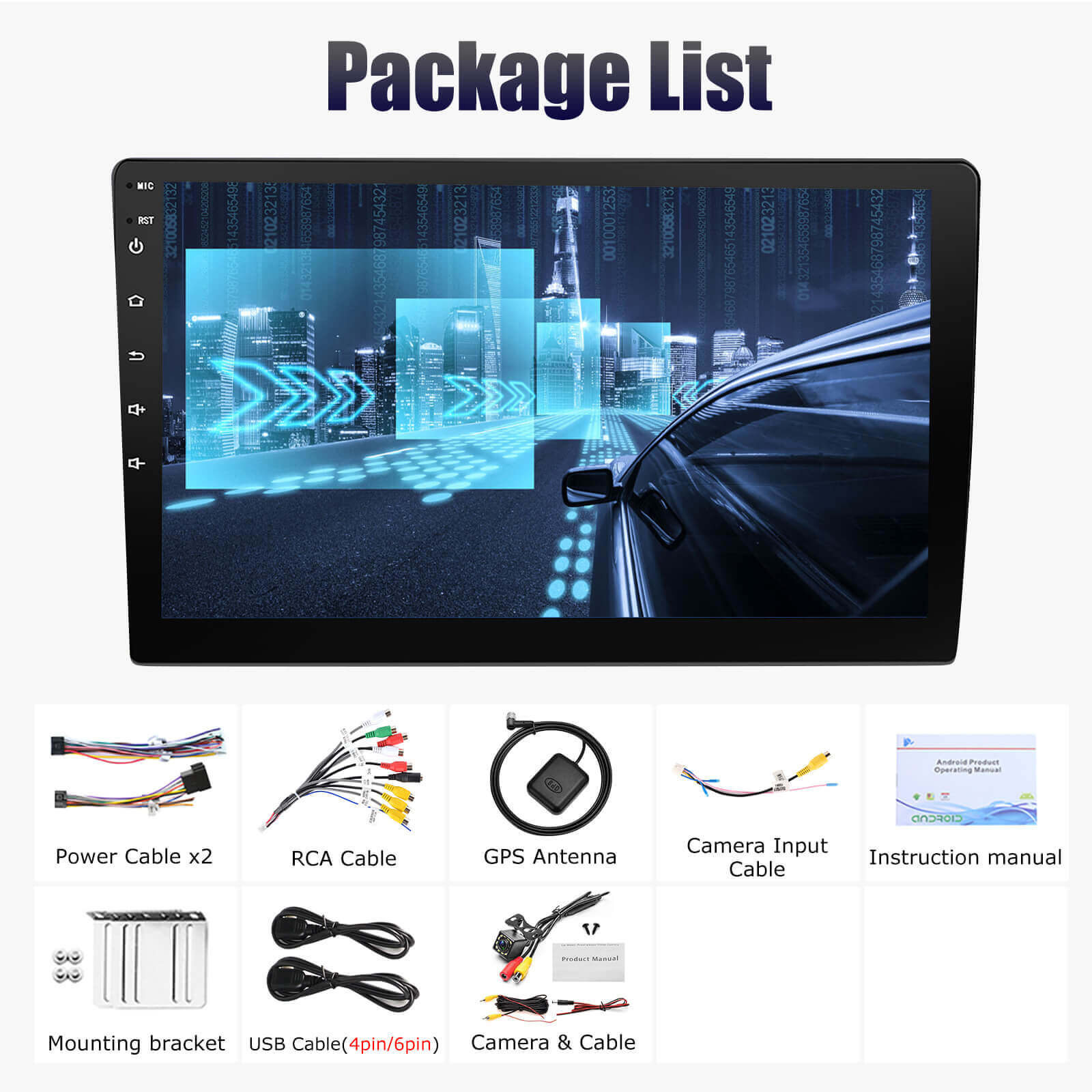 ESSGOO Car Stereo AR1001 MP5 Autoradio 10 Zoll Android 15 IPS