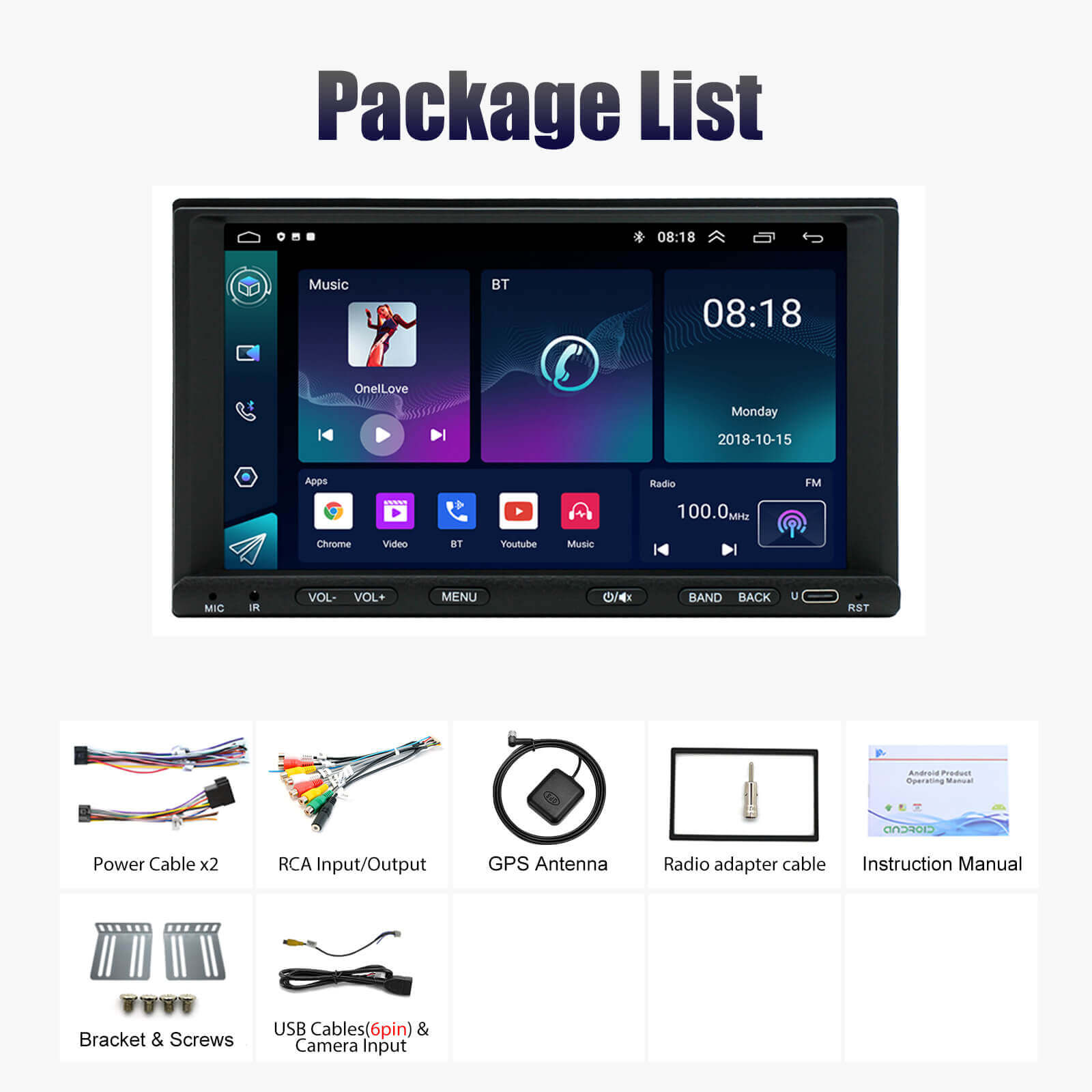 ESSGOO Car Stereo AR7001 2-DIN Autoradio 7 Zoll Touchscreen HD