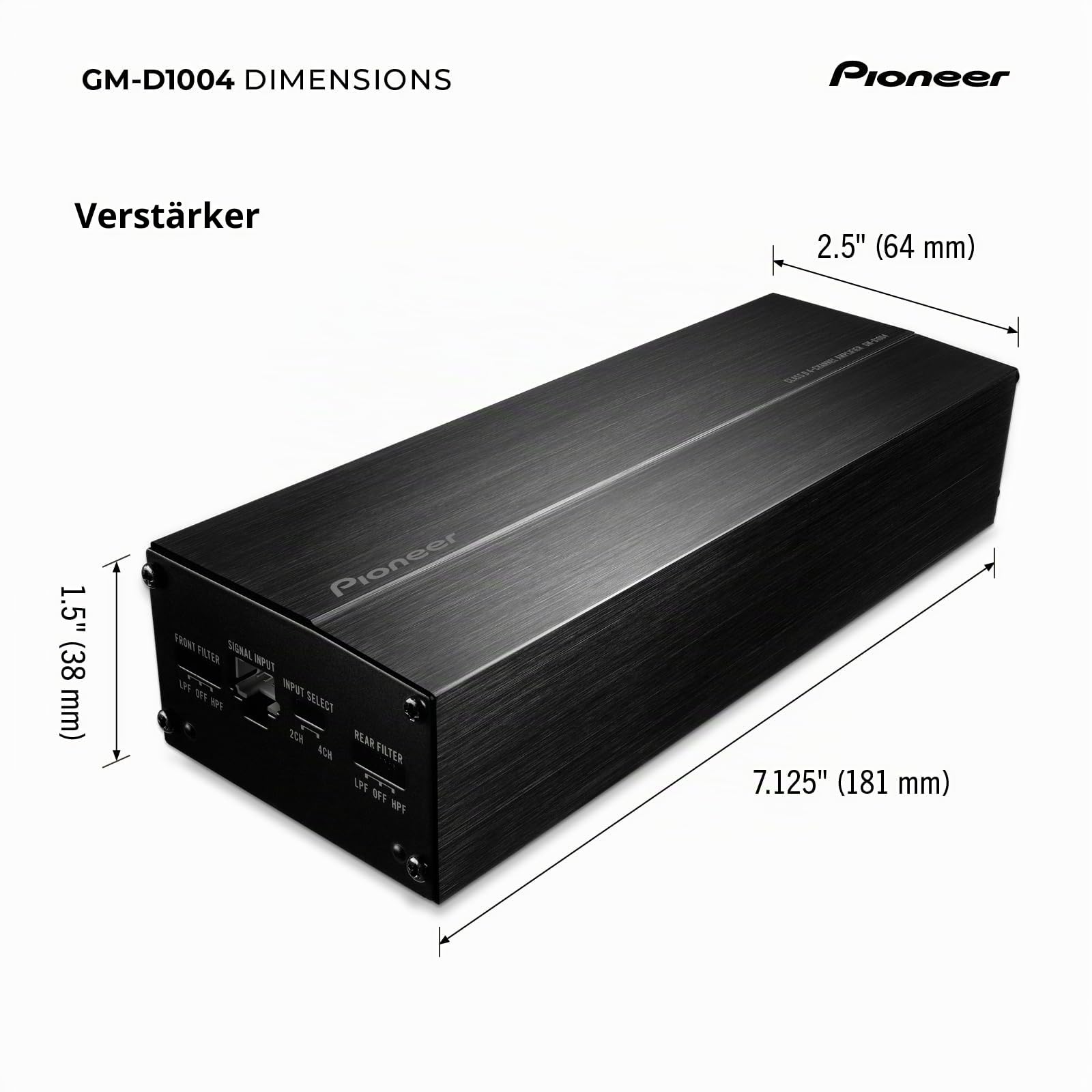 Pioneer GM-D1004 4-Kanal Endstufe Class-D 400W Kompakt