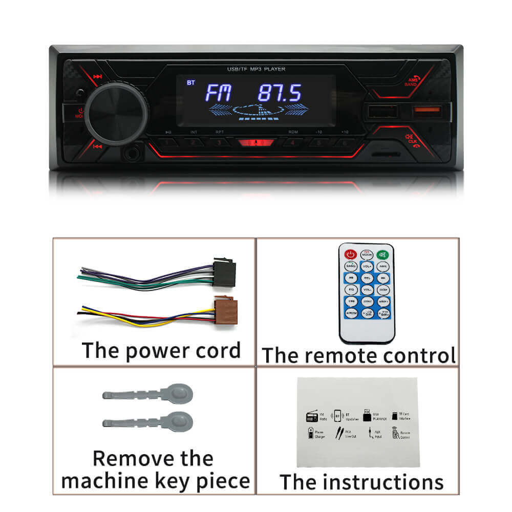 ESSGOO Car Stereo 720S 1-DIN Autoradio MP3 Beleuchtung
