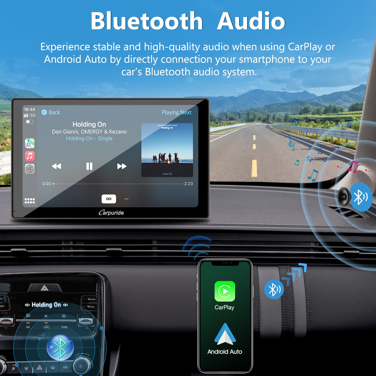 Carpuride W905 CarPlay-Display 9 Zoll mit Dual-Kamera DVR