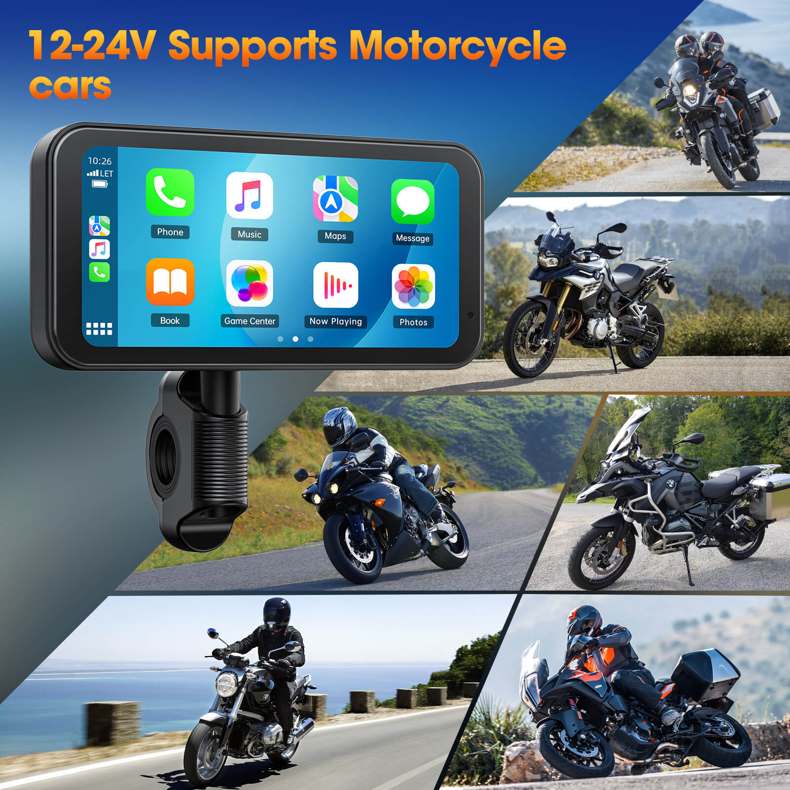 LAMTTO Carplay RC15 6,25 Zoll Motorrad CarPlay-Display