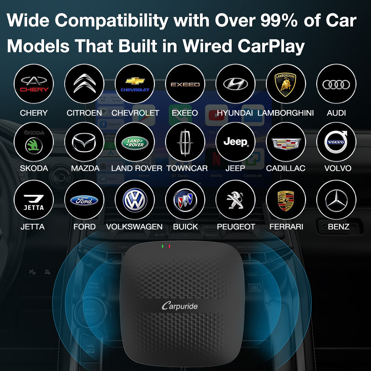 Carpuride H01 AI Box Android 11 CarPlay Adapter 3in1