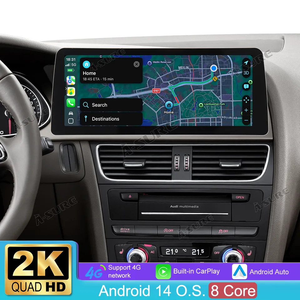 A-Sure GPS Autoradio Audi A4 B8 12,3 Zoll 4+64GB 2K