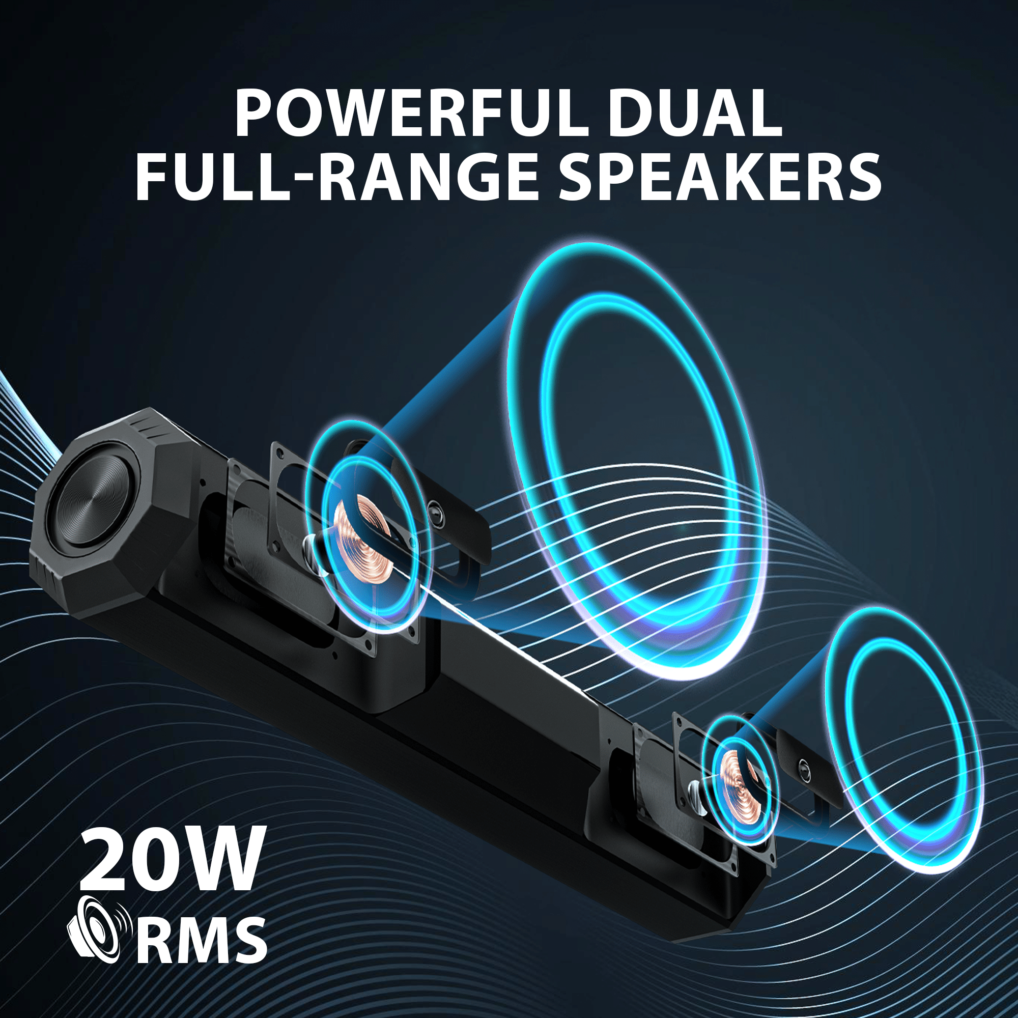 Blaupunkt SBA20+ Soundbar 20 W Bluetooth Aux schwarz