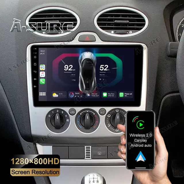A-Sure GPS Autoradio Ford Focus Transit 9 Zoll 2+32GB CarPlay