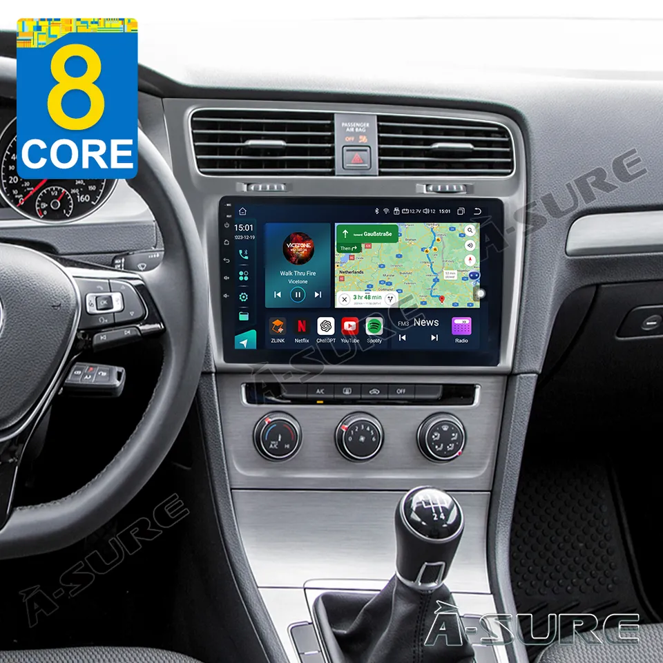 A-Sure Golf 7 10 Zoll Autoradio 4GB+64GB Android 13 CarPlay